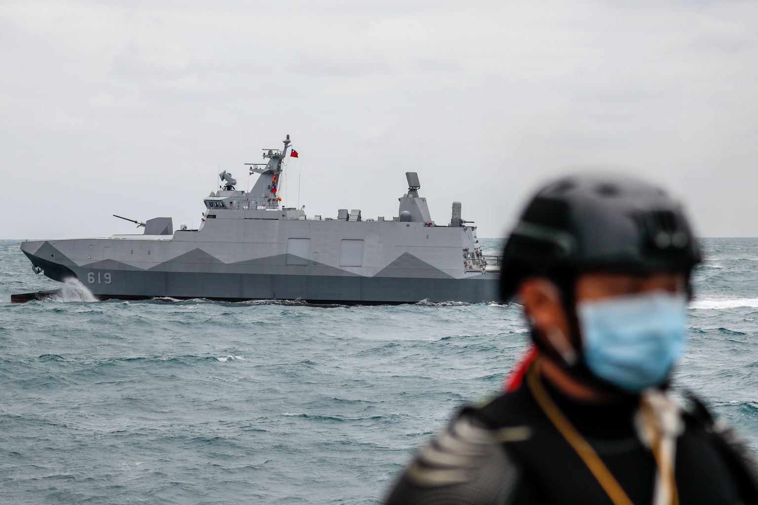 Taiwani sõjalaev õppusel.