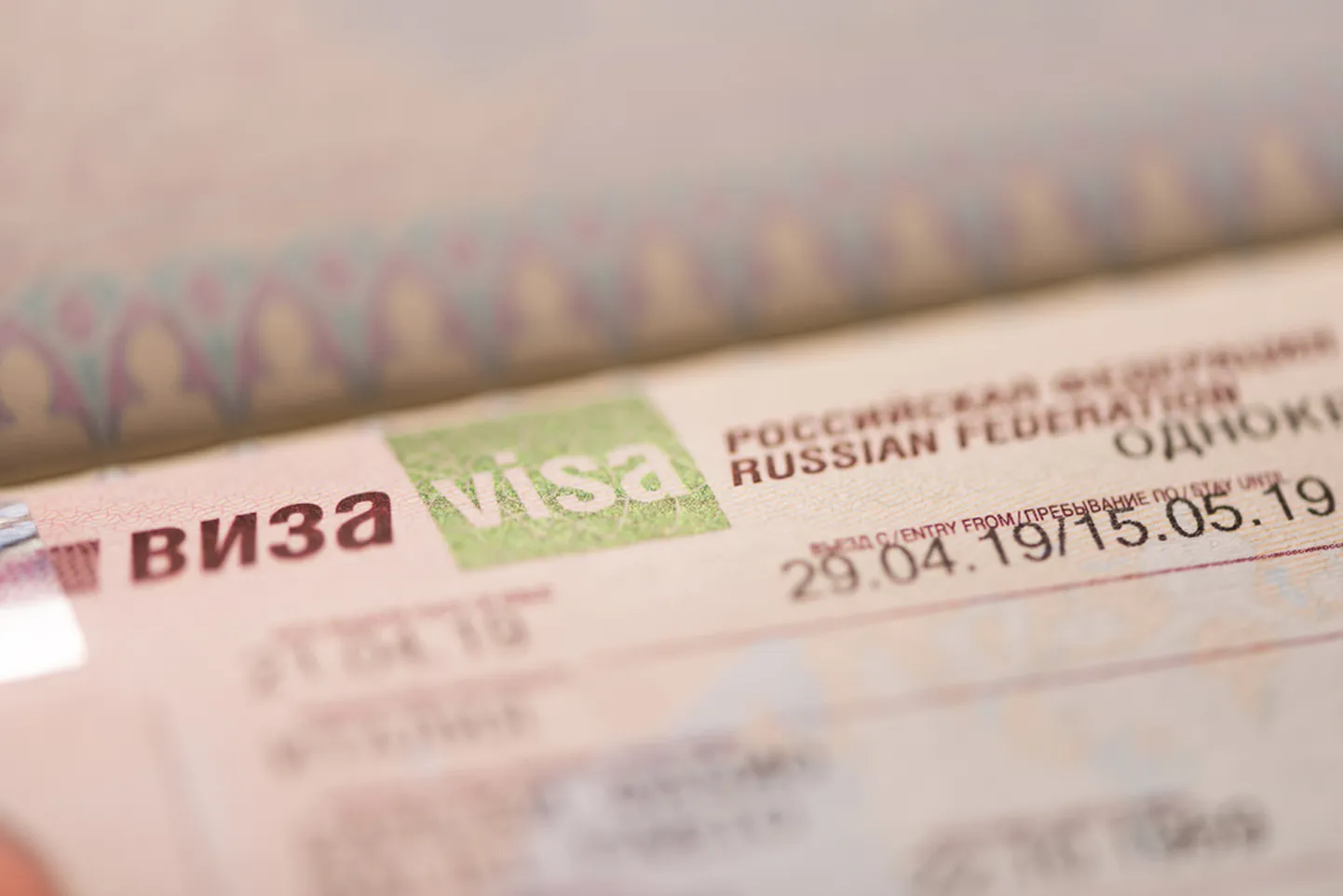 Виза. Снимок иллюстративный.