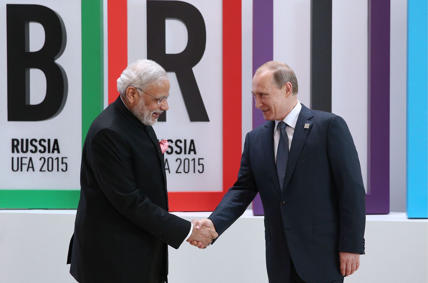 Narendra Modi ja Vladimir Putin.