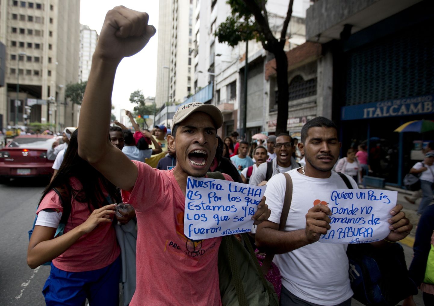 Meeleavaldajad Venezuela pealinnas Caracases.