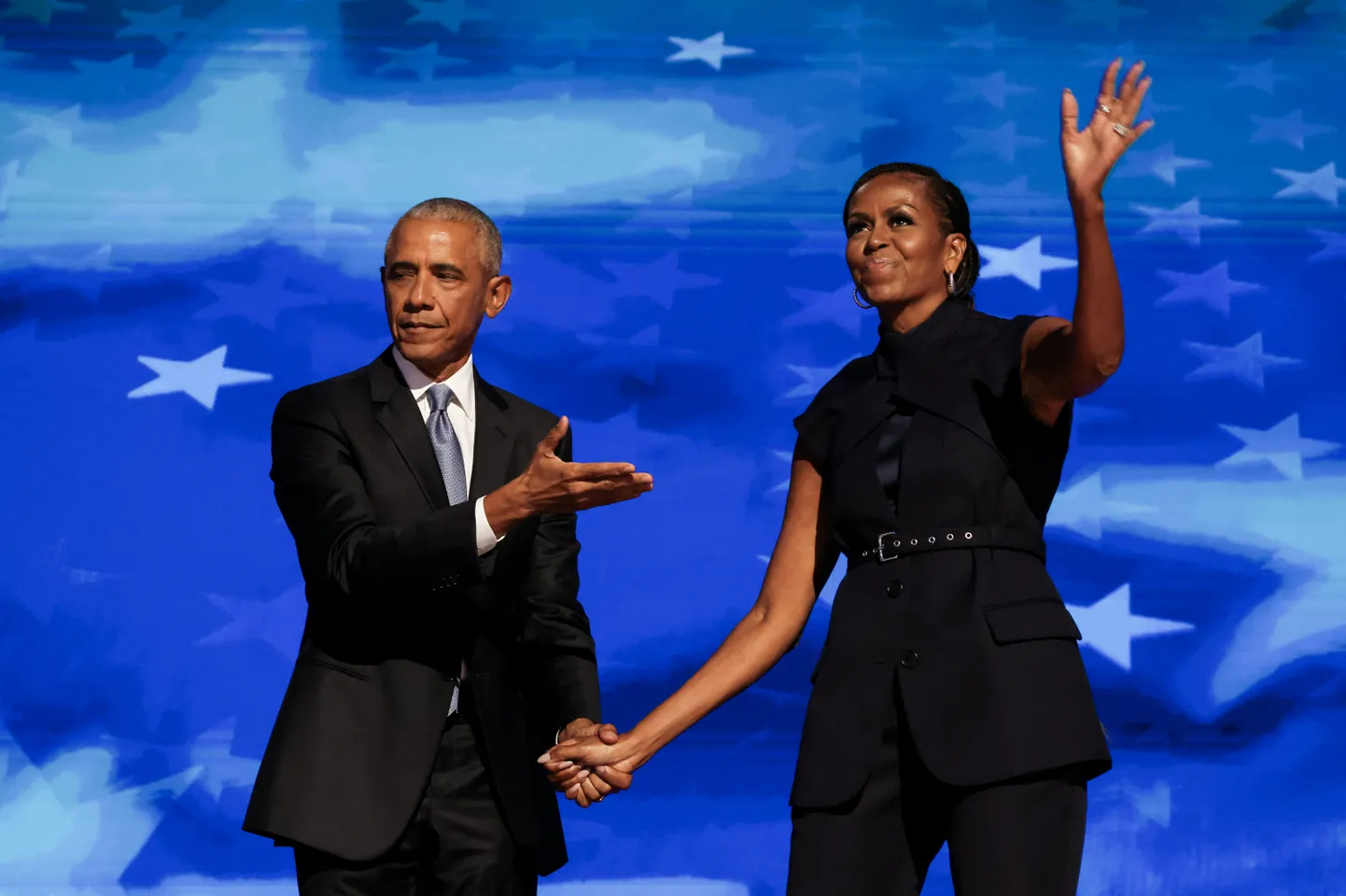Endine USA president Barack Obama ja Michelle Obama Demokraatliku Partei rahvuskongressil Chicagos Illinois' osariigis 20. augustil 2024.