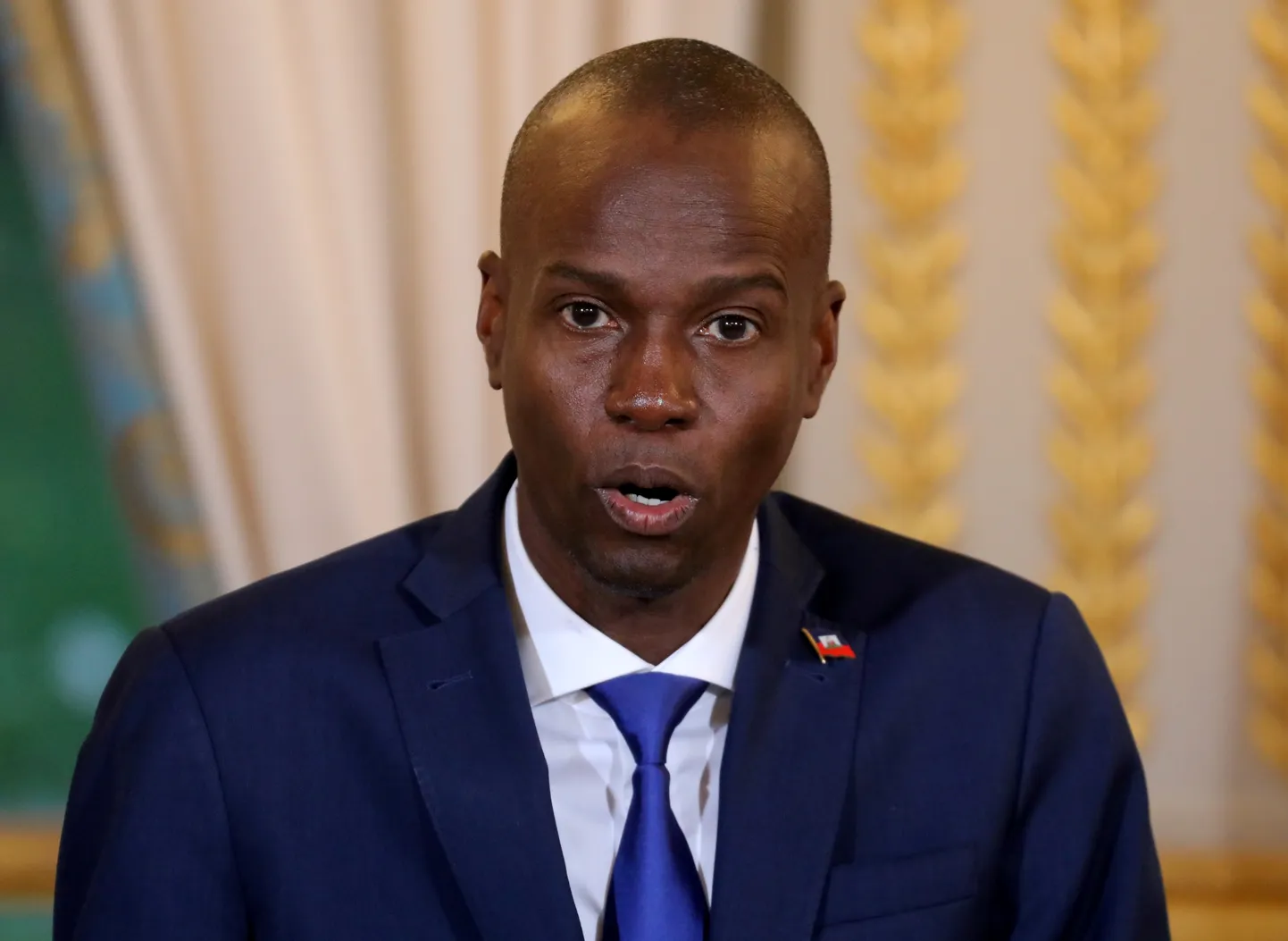 Haiti president Jovenel Moïse pidamas setsembris 2017 kõnet Prantsusmaa Pariisi Elysee palees