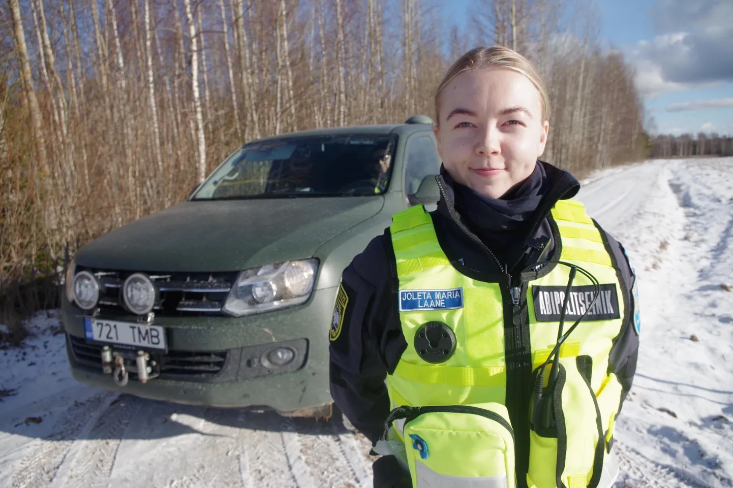Abipolitseinik Joleta Maria Laane tuli vabatahtlikuna appi valvama idapiiri, kus sõja tõttu on tugevdatud piirikontrolli ja abilised väga teretulnud.