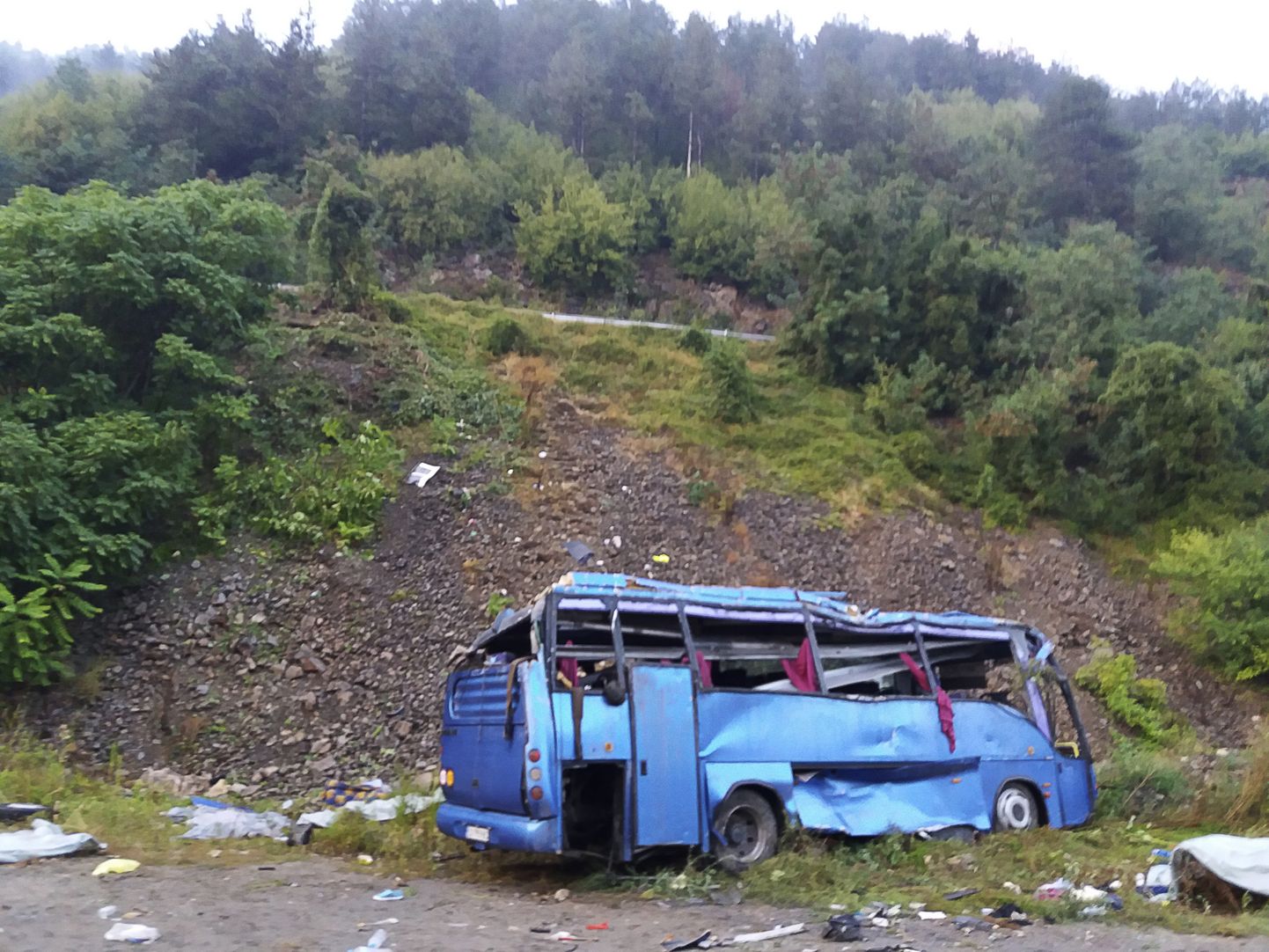 Õnnetusse sattunud buss Bulgaarias.