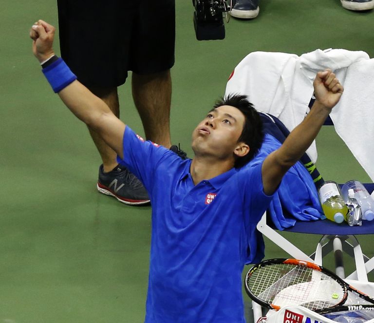 Kei Nishikori jõudis elus teistkordselt suure slämmi turniiri poolfinaali. FOTO: Scanpix