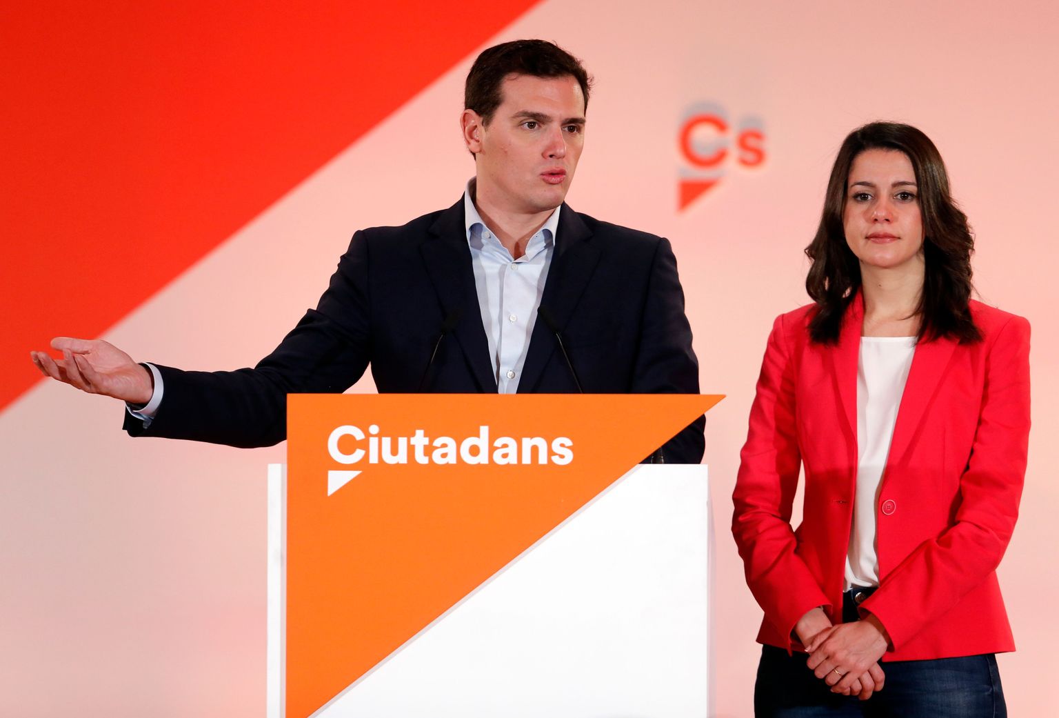 Ciudadanose partei juht Albert Rivera ja Kataloonia piirkonna liider Inés Arrimadas.