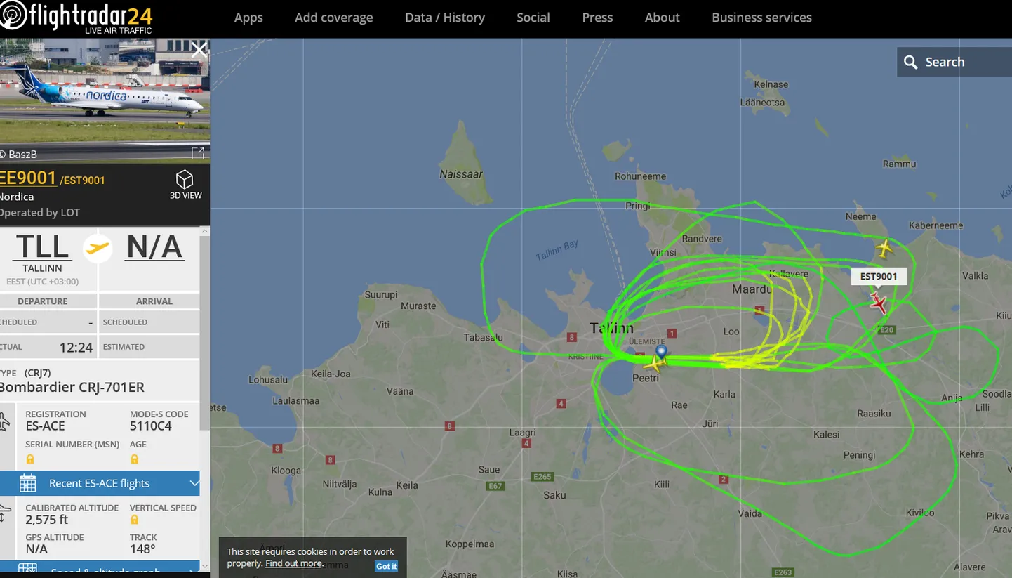 Nordica lennuk filghtradar24 protaalis