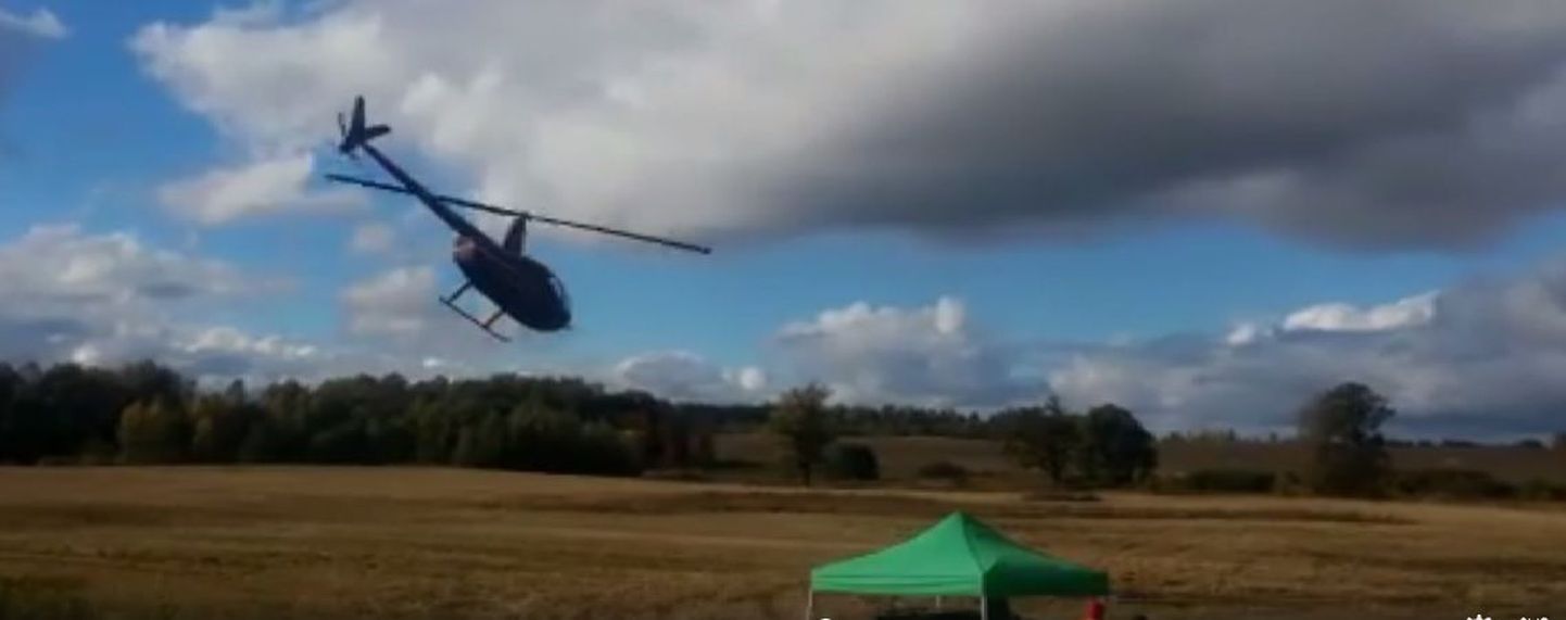 Liepaja ERC-rallil kukkus alla helikopter.