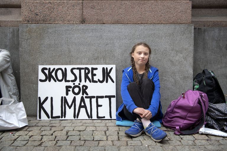 Greta Thunbergi kliimastreik septembris 2018 Stockholmis Rootsi parlamendi juures