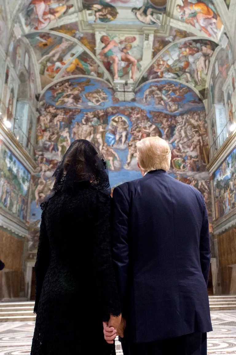 Donald ja Melania Trump Vatikanis Sixtuse kabelis / AP/SCANPIX