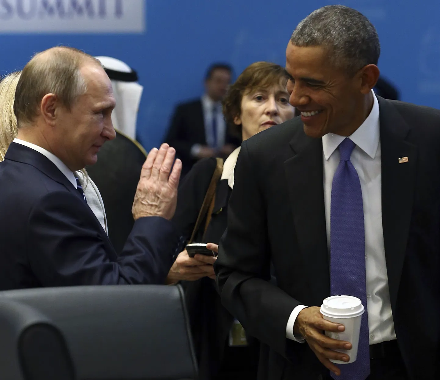 Barack Obama ja Vladimir Putin G20 tippkohtumisel Türgis Antalyas