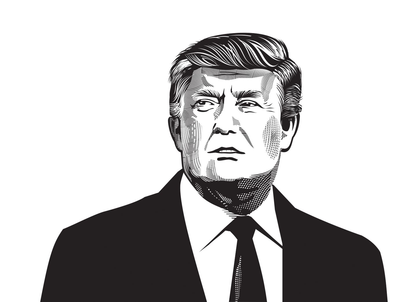 Bijušā ASV prezidenta Donalda Trampa ilustrācija.