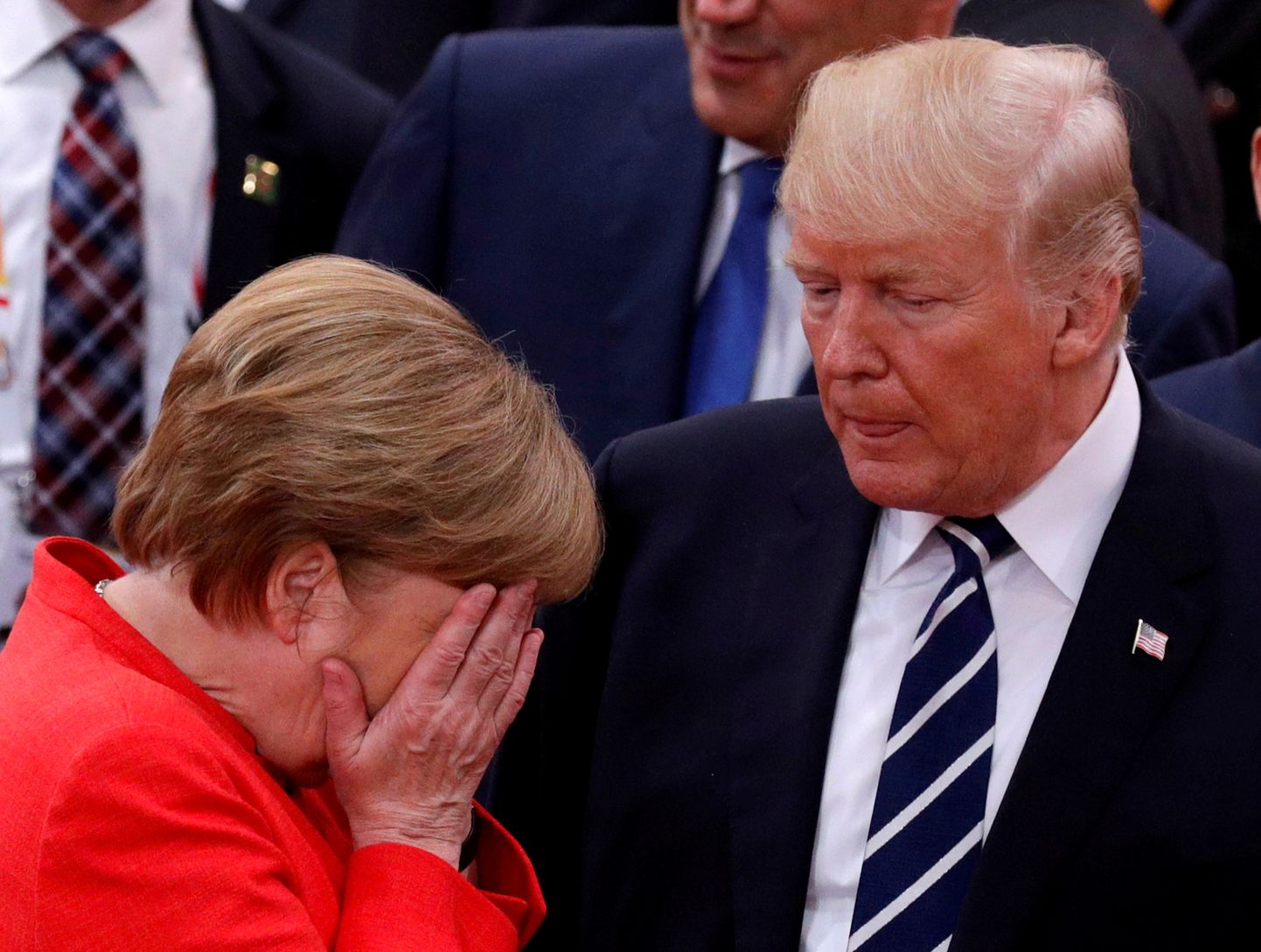 USA president Donald trump ja Saksa kantsler Angela Merkel.