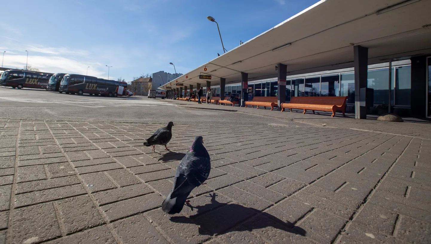 Tühjus Tallinna bussijaamas.