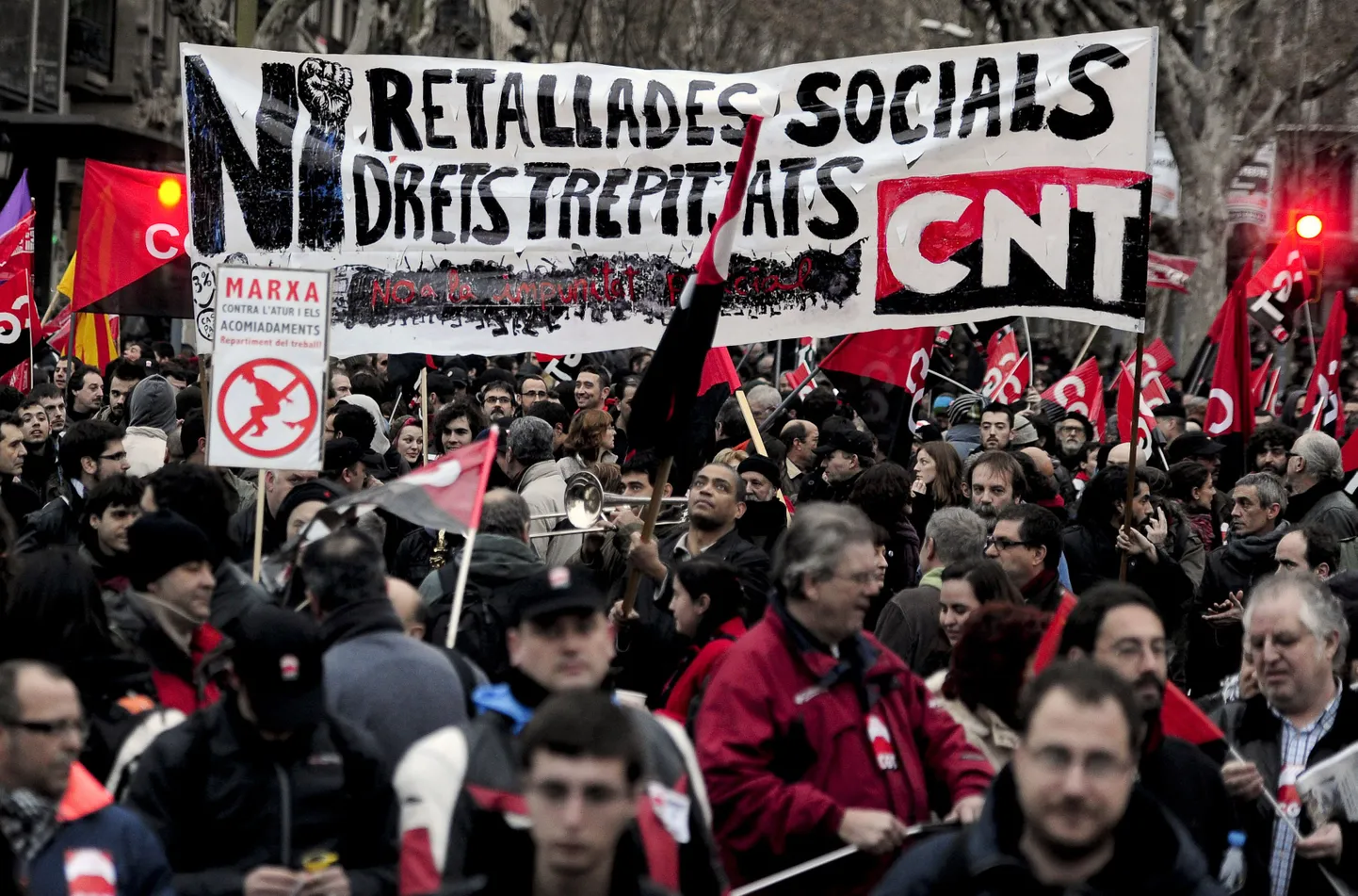 Eile Barcelonas toimunud uue pensioniseaduse vastane meeleavaldus.