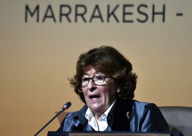 ÜRO rändeesindaja Louise Arbour Marrakechis migratsioonikonverentsi eelõhtul.