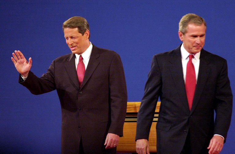Demokraatide kandidaat Al Gore ja vabariiklaste kandidaat George W Bush 2000. aasta presidendivalimistel