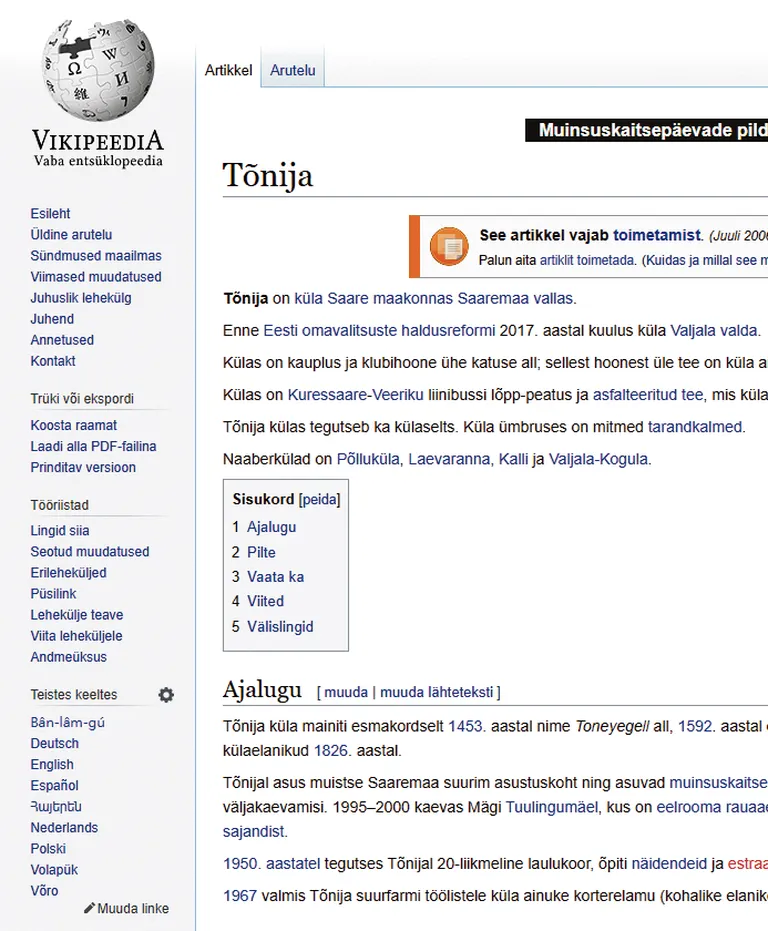 KÕIGE ESIMENE: Oma sünniküla artikliga sai Avjoska jaoks vikielu alguse.