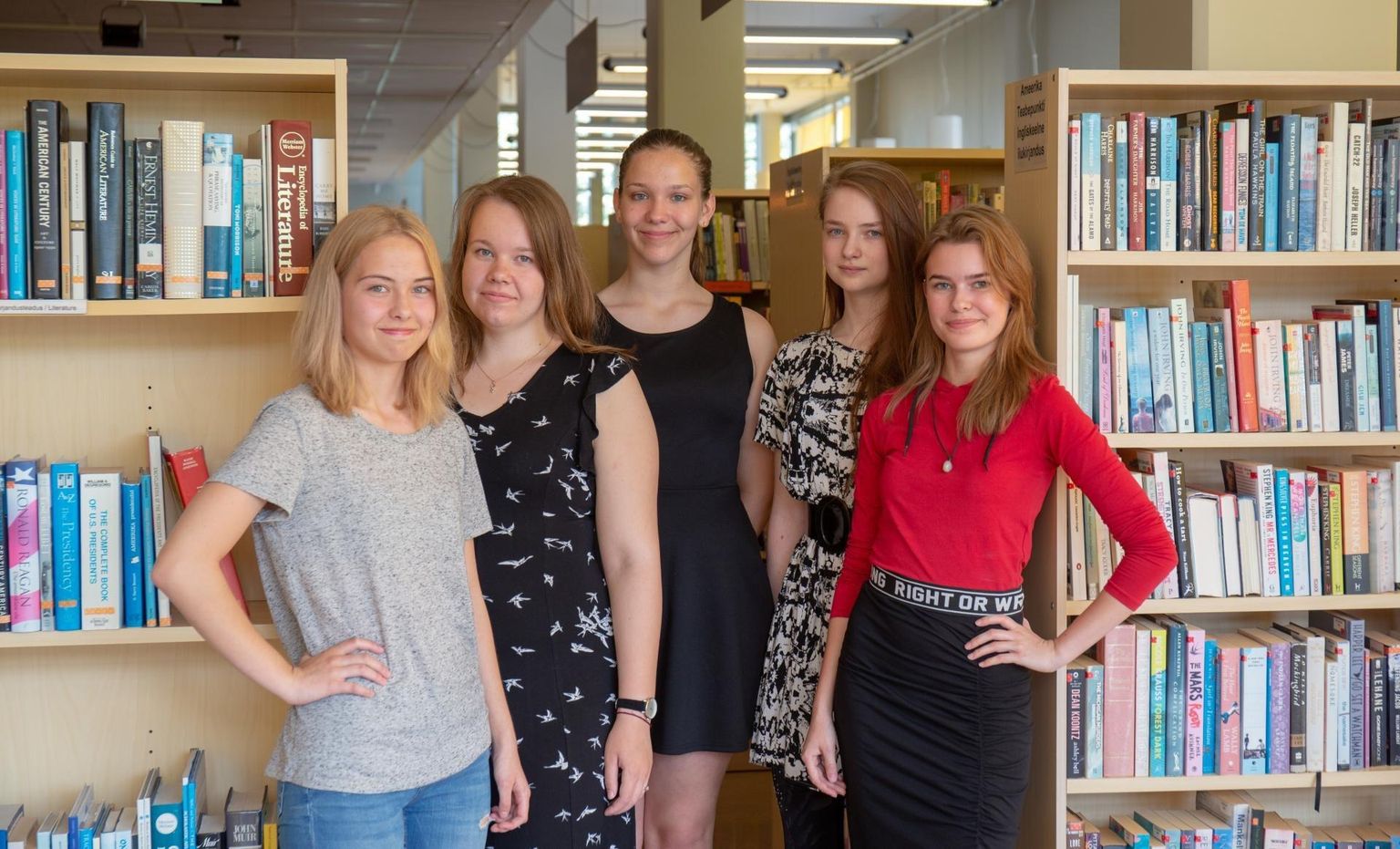 Omaloominguvõistluse mullused parimad (vasakult) Kristi Tornius, Helerin Leemets, Emma Kruusmäe, Triinu Orav ja Grete Kaljusaar