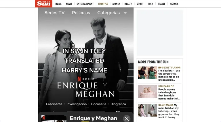 Hispaania Netflixis tõlgiti prints Harry nimi.