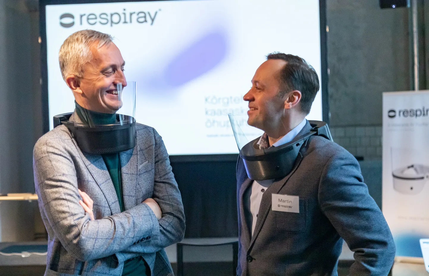 Kantava õhupuhastusvahendi Respiray esitlus Energia avastuskeskuses.