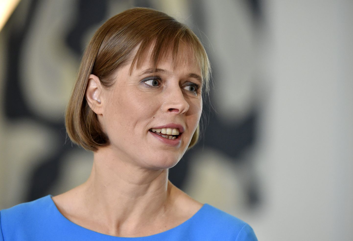 Estonian president Kersti Kaljulaid during a joint press conference with her Finnish counterpart Sauli Niinist