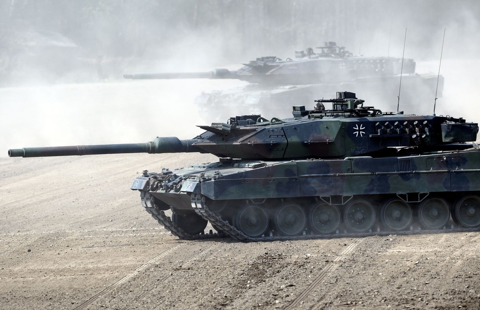 Leopard tank õppusel Saksamaal.