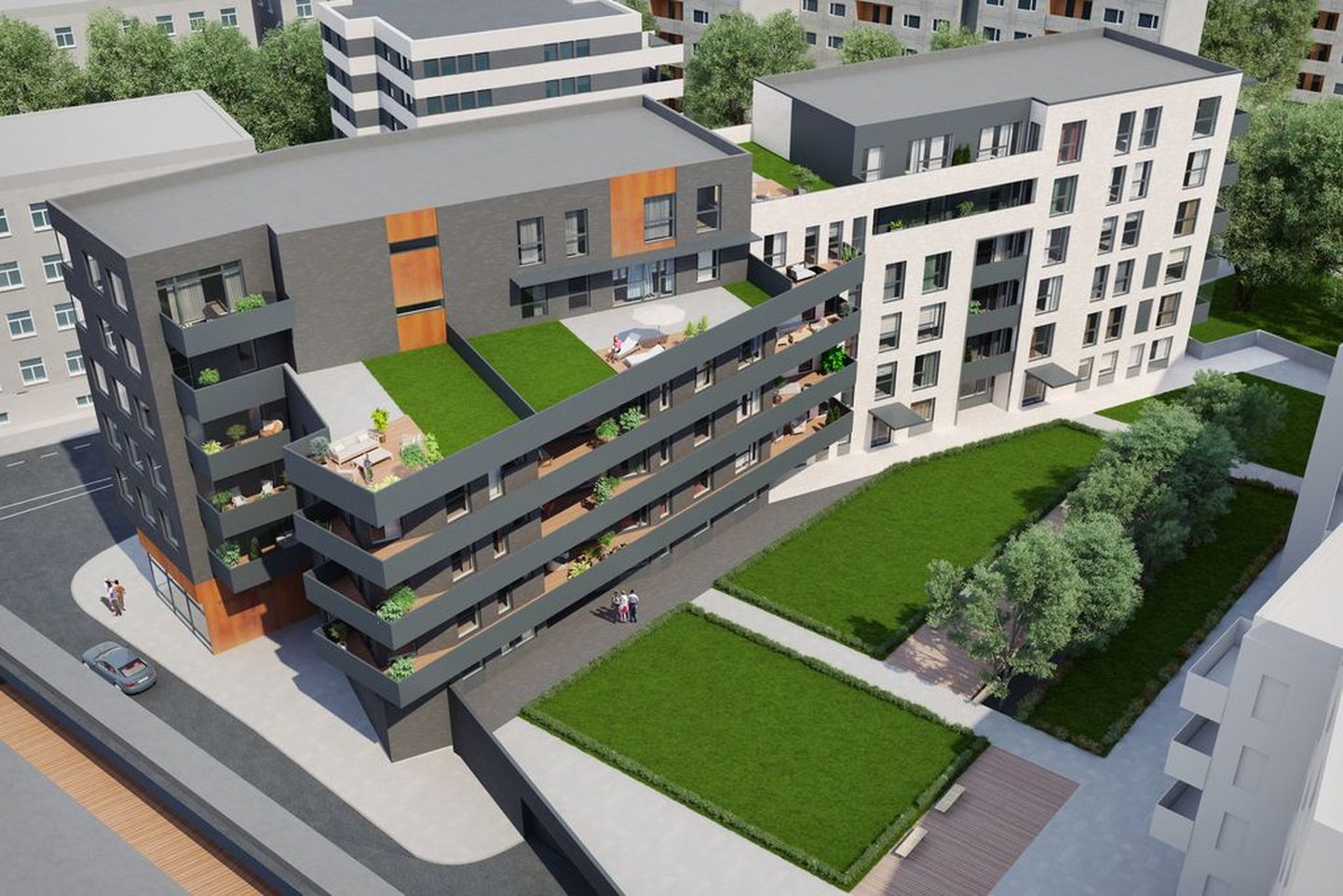 Новый проект жилого микрорайона в центре Таллинна.