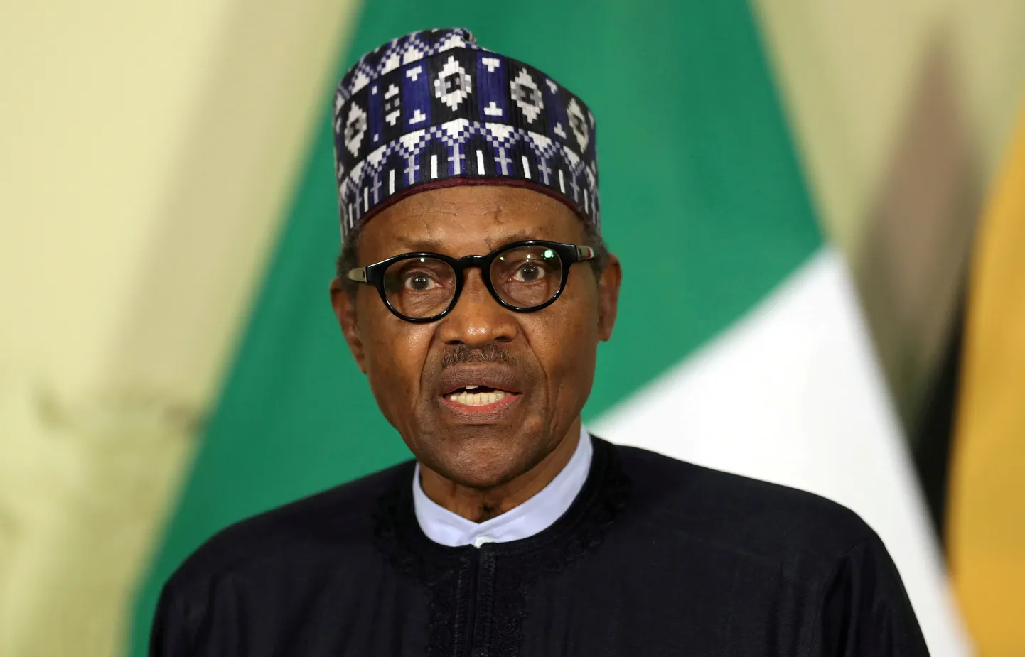 Nigeeria president Muhammadu Buhari Lõuna-Aafrika Vabariigis 3. oktoober 2019.