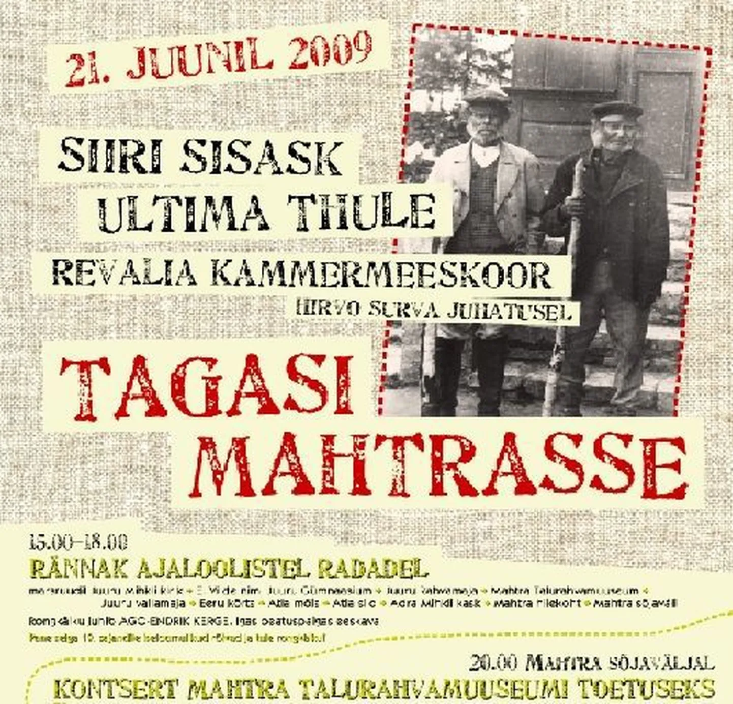 Mahtra ürituse reklaam.