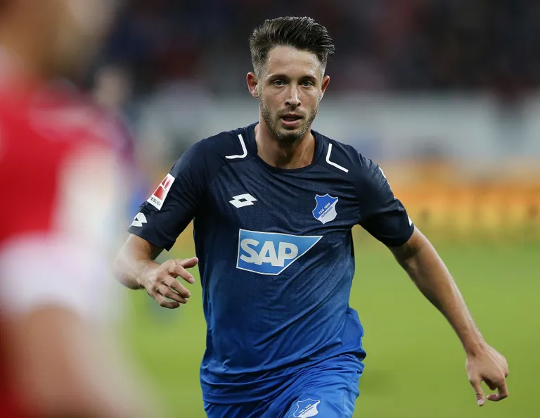 Müncheni Bayernist 2:0 jagu saanud Hoffenheimi mõlemad väravad lõi Mark Uth. Foto: AP Photo/Michael Probst/Scanpix.