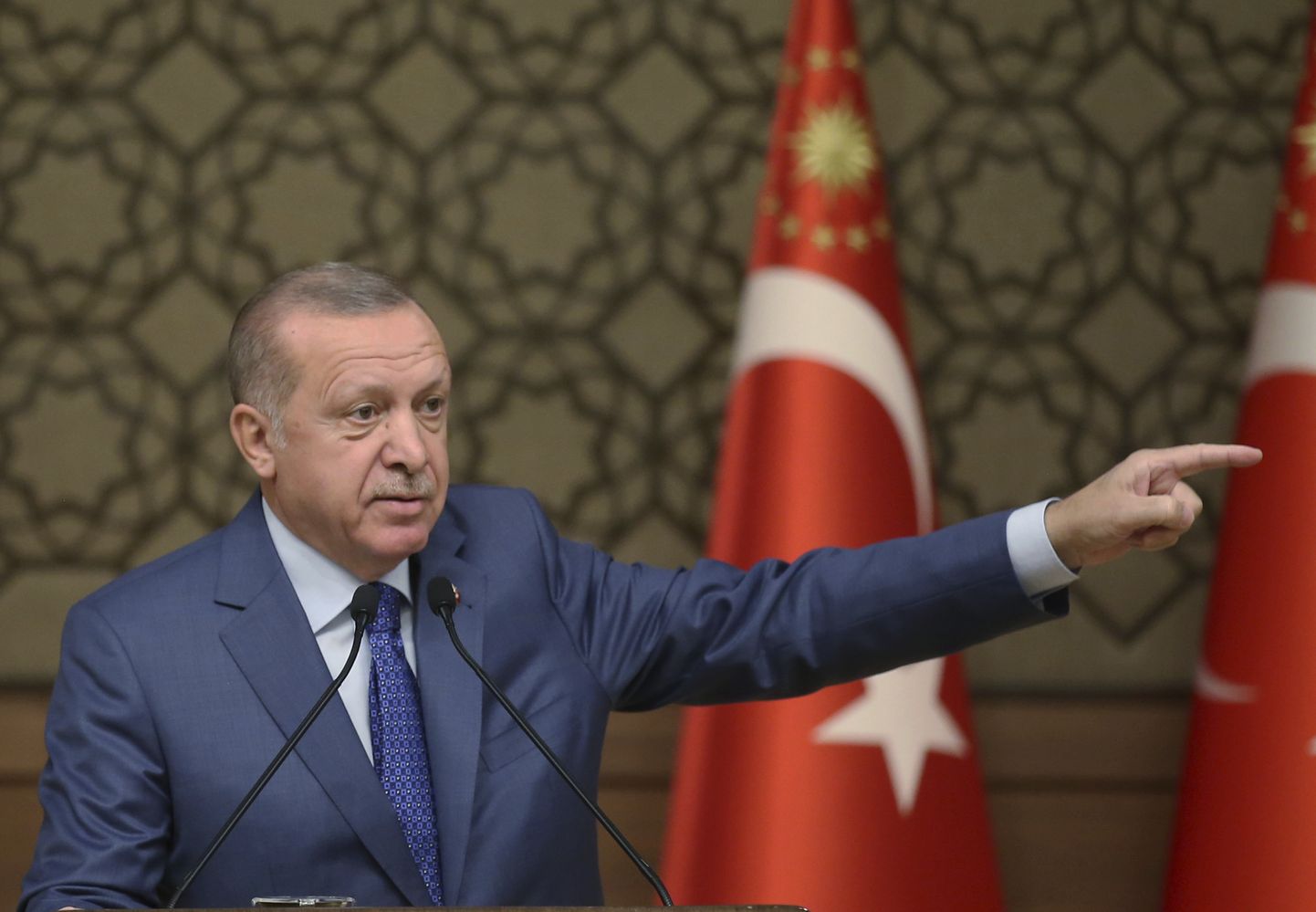 Türgi president Recep Tayyip Erdoğan täna kõnet pidamas.