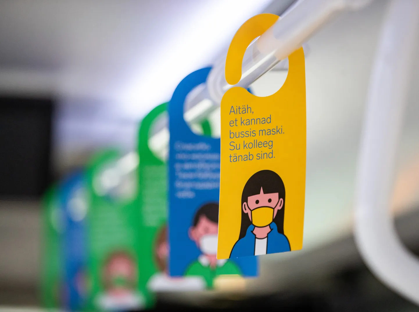 «Wear-a-mask» campaign in public transportation.