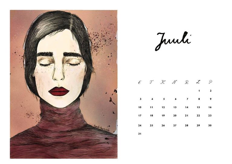 Pamela Peepsoni illustreeritud A4 kalender. Foto: