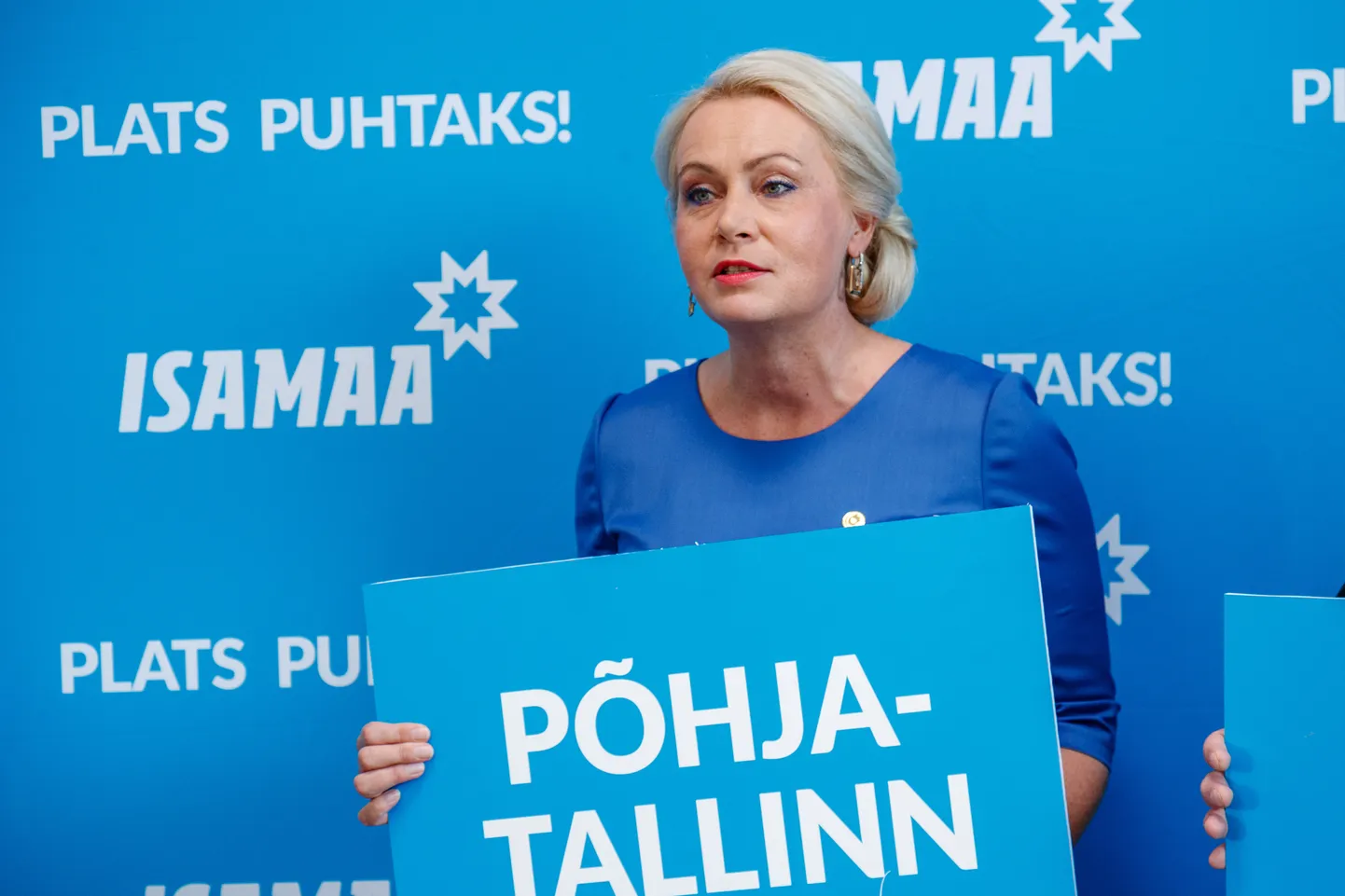 Riina Solman on Isamaa esinumber Põhja-Tallinnas.