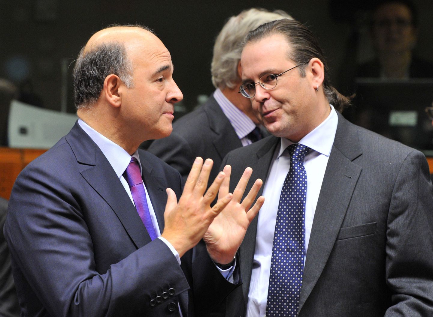 Rootsi rahandusminister Anders Borg (paremal) Prantsuse rahandusminister  Pierre Moscovici.