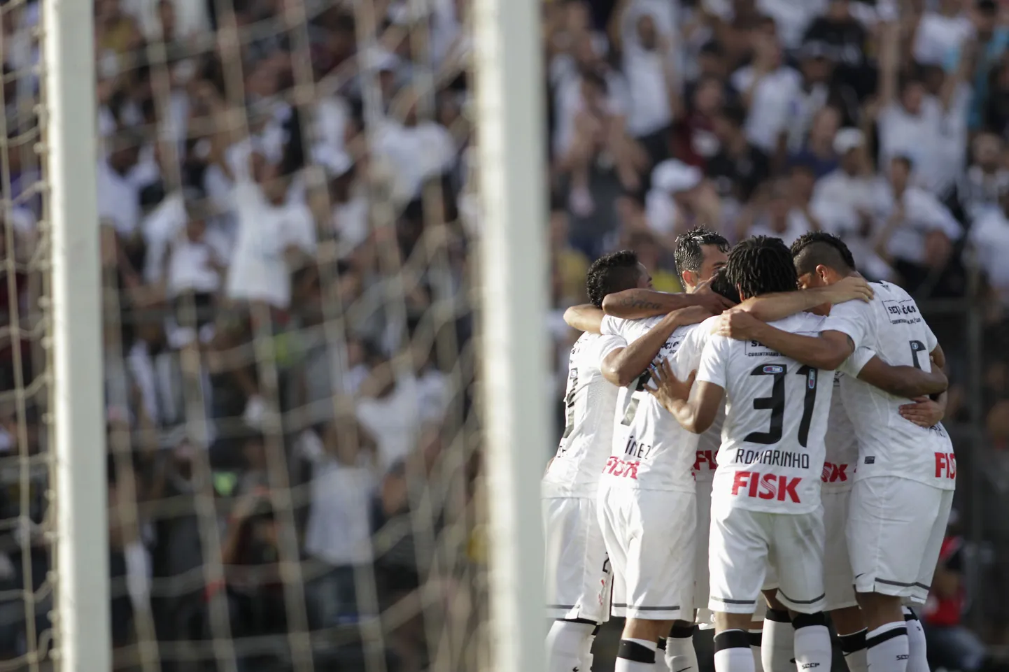 Corinthiansi mängijad juubeldamas