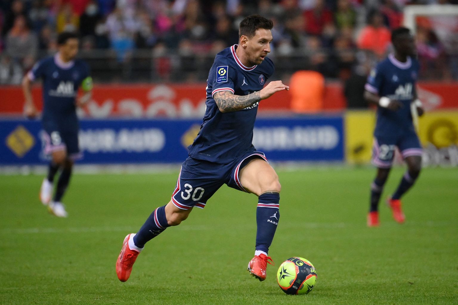 Lionel Messi esimeses kohtumises PSG eest.
