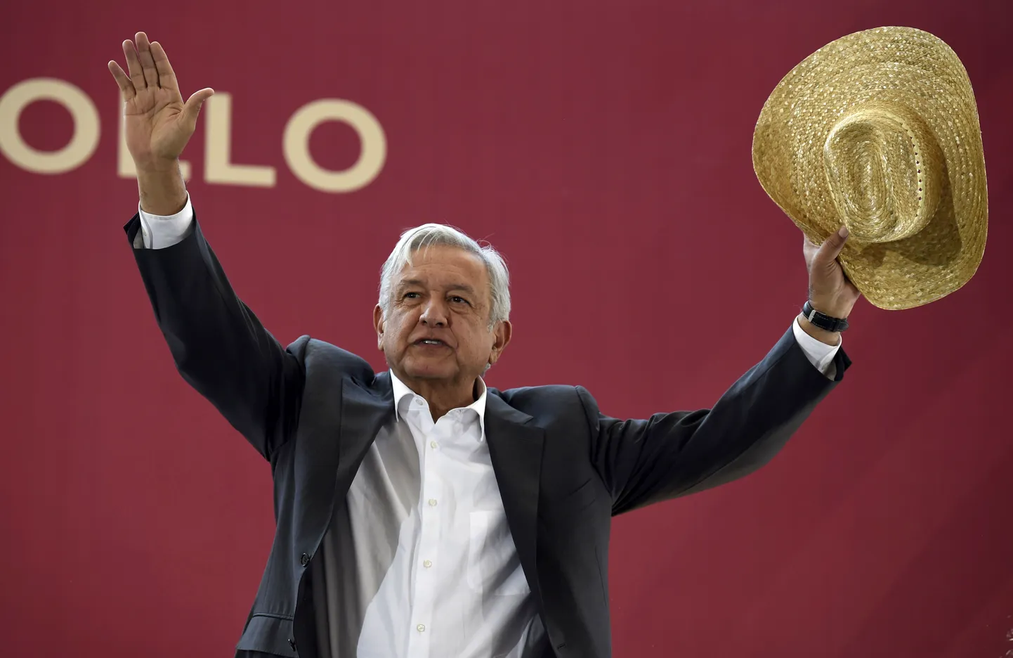 Pildil on Mehhiko president Andres Manuel Lopez Obrador.