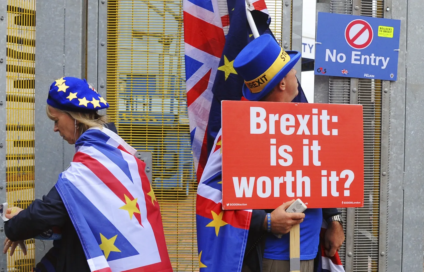Brexiti-vastased meeleavaldajad Birminghamis.