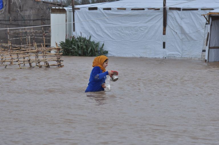 Üleujutatud põgenikelaager Liibanonis Tripoli lähedal.