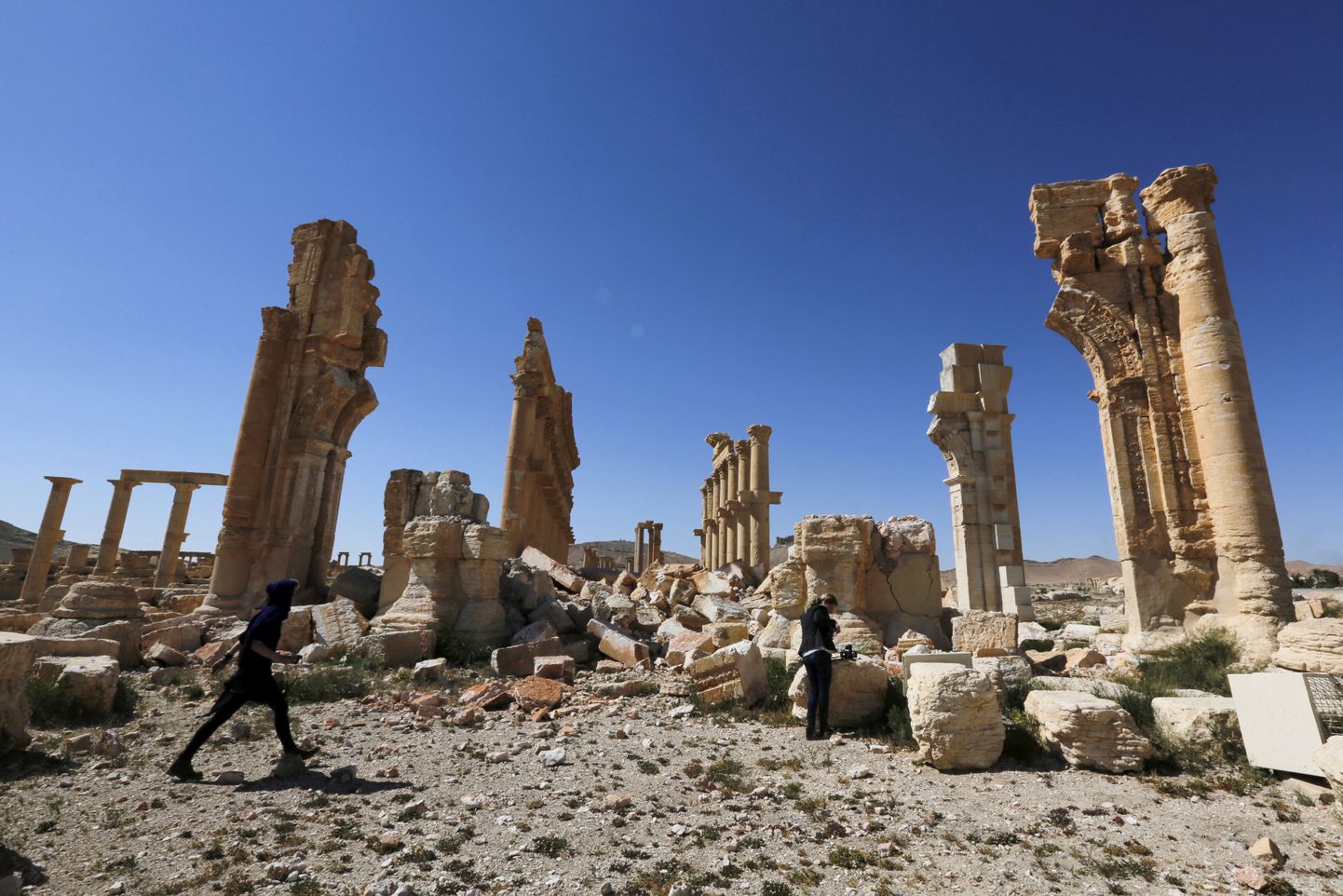 Iidse Palmyra varemed Süürias. Ajalooline linn on saanud kodusõjas rängalt kannatada.