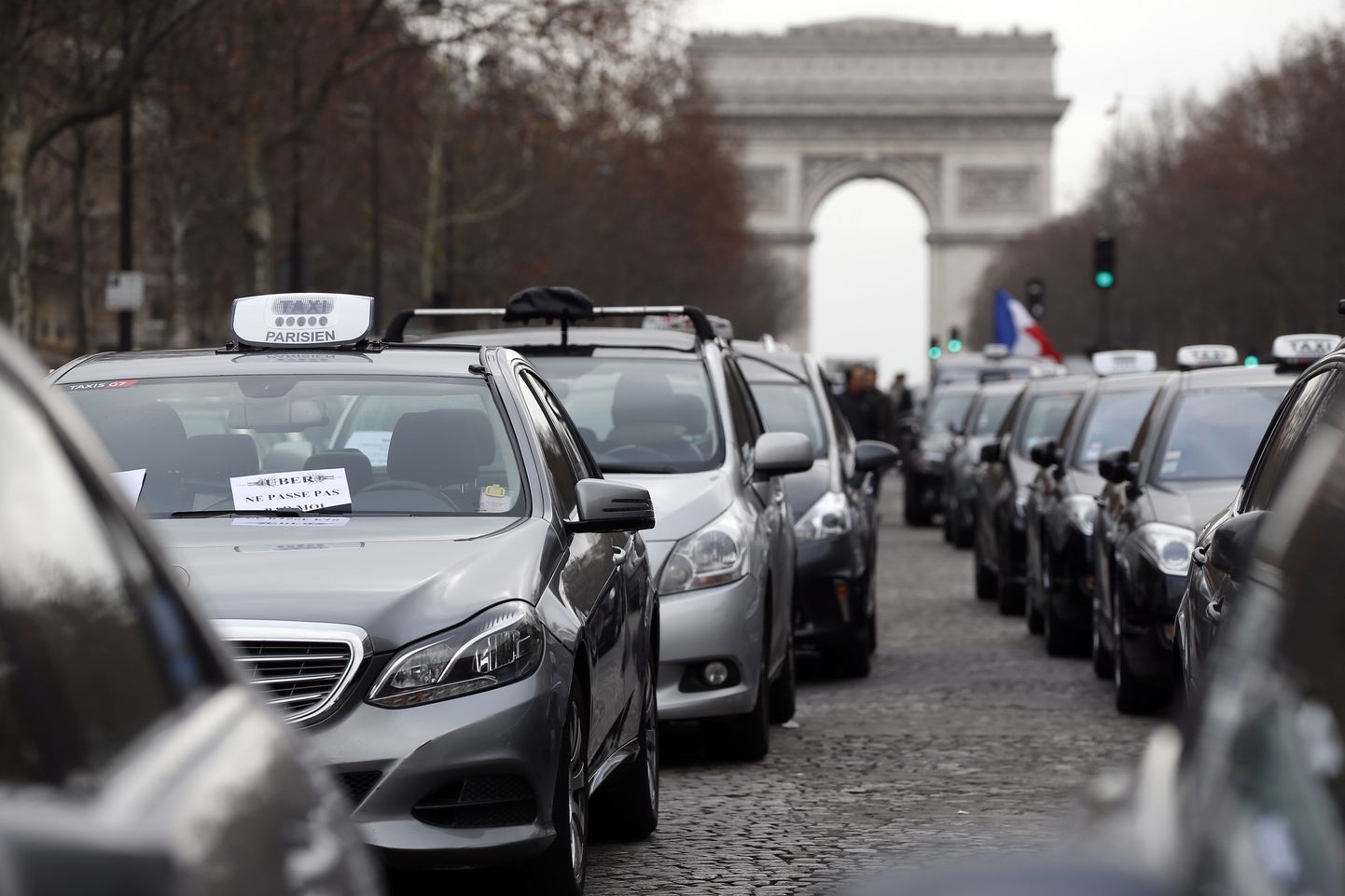 Pariisi taksojuhtide meeleavaldus.