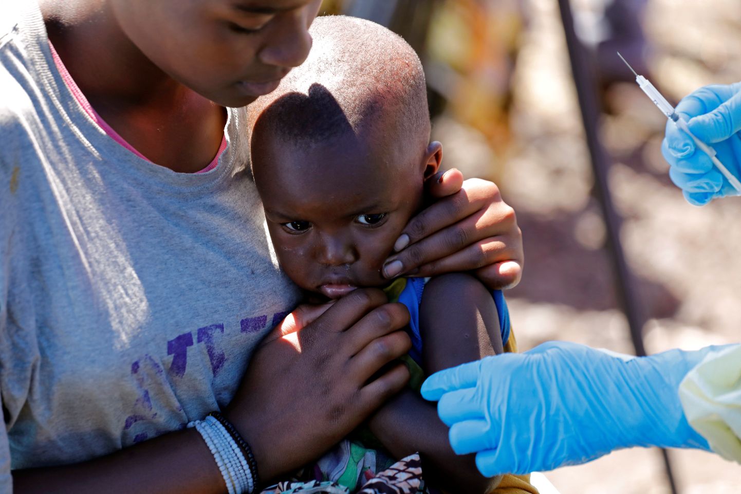 Laps reageerib ebolavaktsiinile Gomas, Kongo Demokraatlikus Vabariigis. 5. august, 2019.