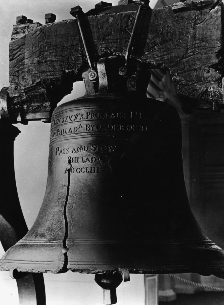 USA Liberty Bell, mida helistati 4. juulil 1776 Philadelphias USA iseseisvusdeklaratsiooni auks