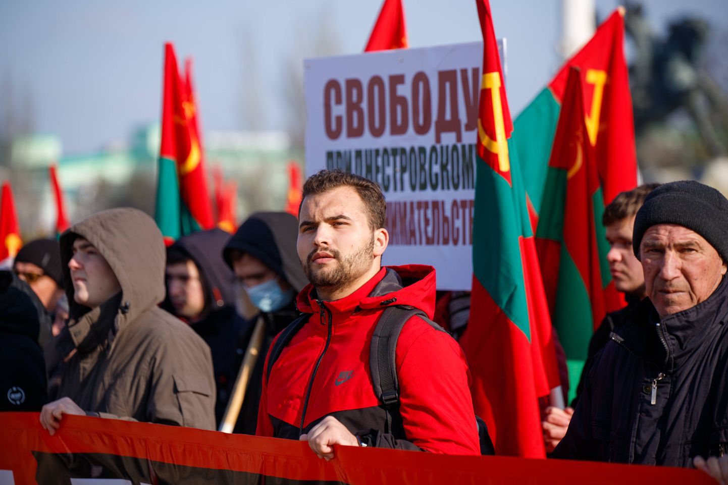 Акция против государственных властей Молдовы. Тирасполь, январь 2024 года.