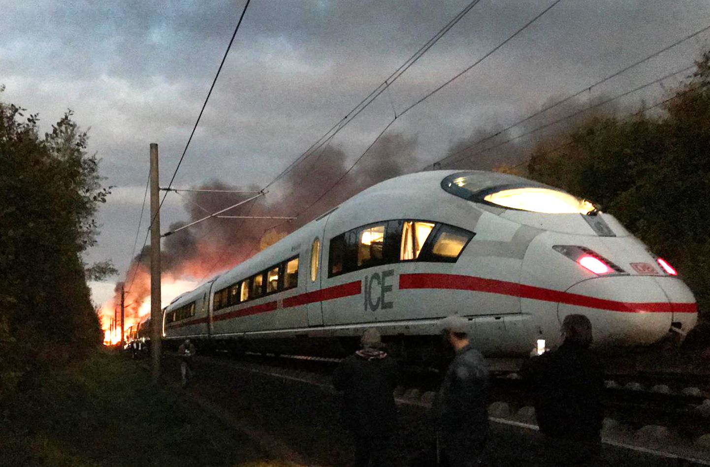 Пожар в поезде.