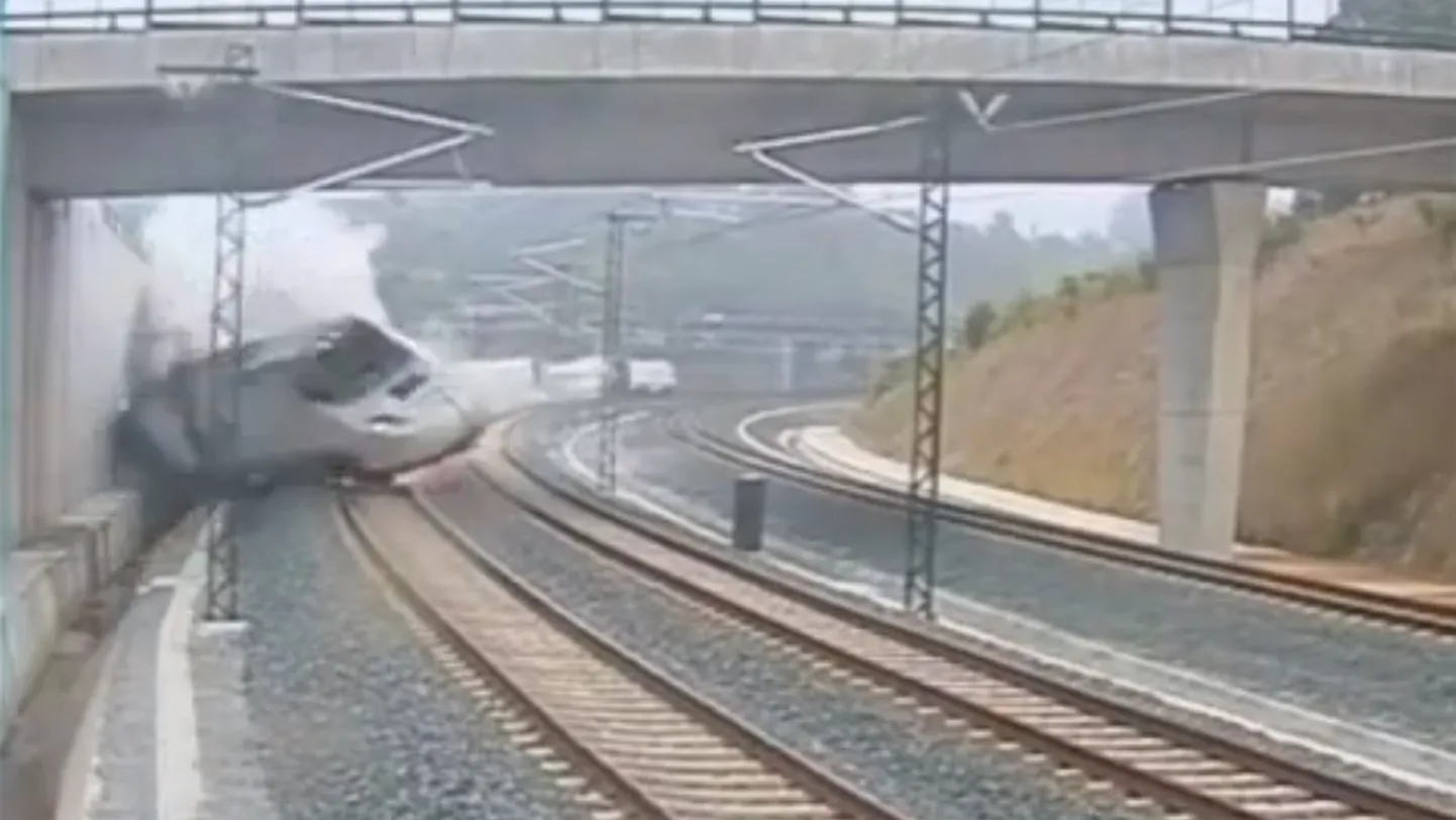 Hispaania rongiõnnetus jäi videole.