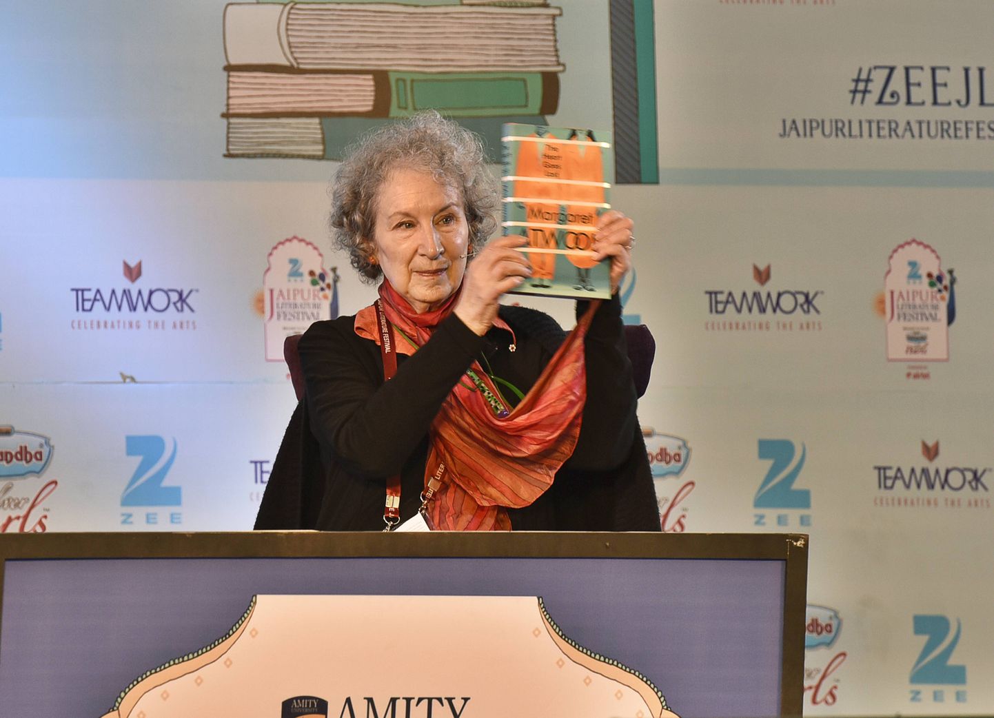 Margaret Atwood Jaipuri kirjandusfestivalil.