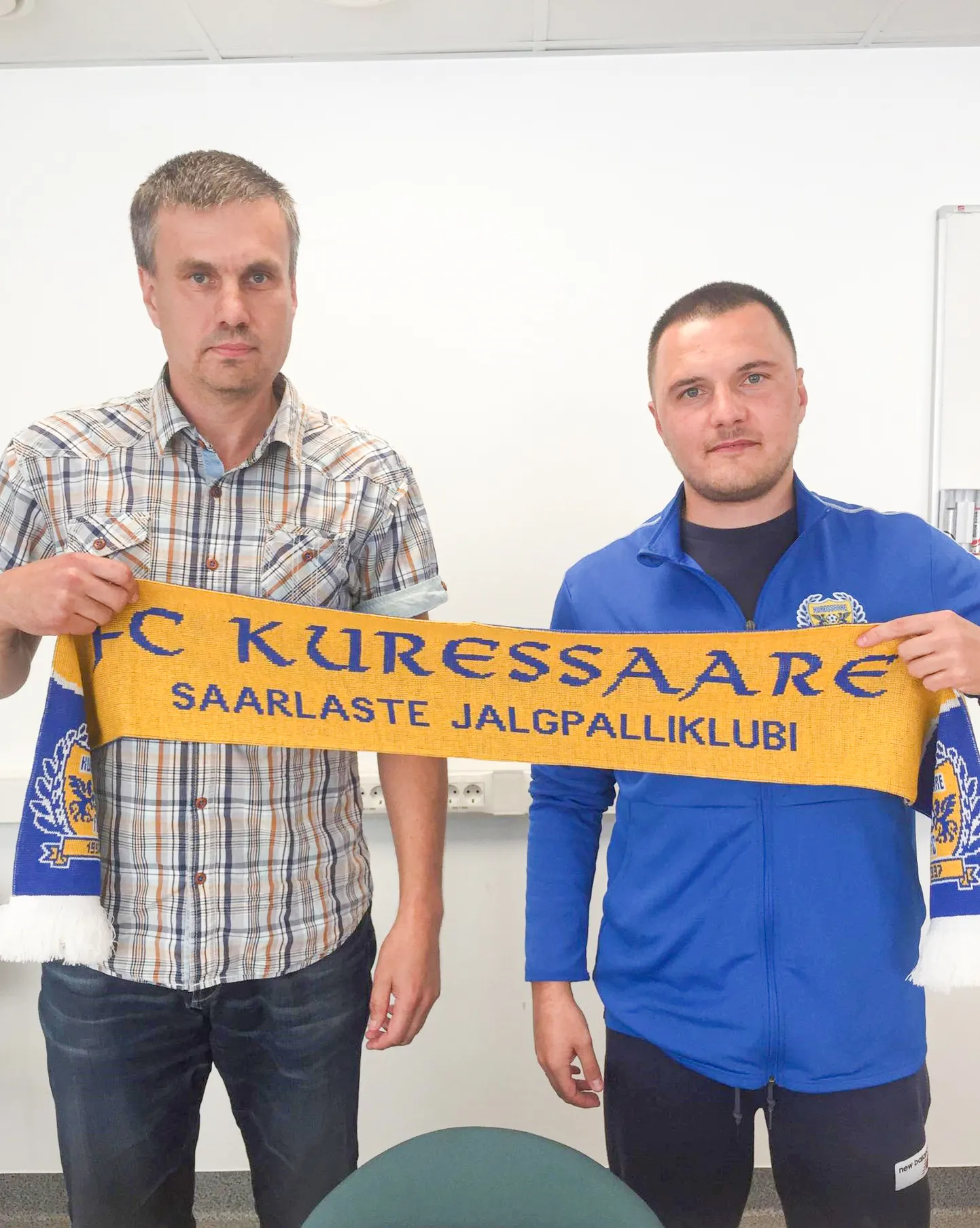 Klubi president Priit Penu ja  peatreener Dmitrijs Kalašnikovs.